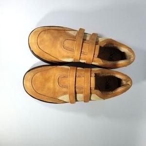 Sofft brand, brown leather shoes with velcro straps